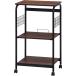  un- two trade range Wagon kitchen rack kitchen storage sliding shelves with casters black Brown basket none product number 15423