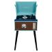 Studebaker Floor Stand Turntable, Bluetooth Receiver, CD Player, FM Radio, Wood Cabinet, 3W RMS Speakers x 2, (Teal)