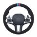 MEWANT Hand Stitch Black Synthetic Suede Car Steering Wheel Cover for BMW 5 Series G30 G31 6 Series GT G32 7 Series G11 G12 X3 G01 X4 G02 X5 G05