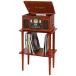 Victrola 8-in-1 Bluetooth Record Player & Multimedia Center, Built-in Stereo Speakers - Turntable, Wireless Music Streaming with Stand, Real Wood | M