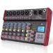 Professional Wireless DJ Audio Mixer - 8-Channel Bluetooth Compatible DJ Controller Sound Mixer w/ USB Port, 6 Mic/Line Input, 1/4~ Mono/Stereo Input