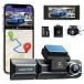 AZDOME M550 Dash Cam 3 Channel, Built in WiFi GPS, With 64GB Card, Front Inside Rear 1440P+1080P+1080P Car Dashboard Camera Recorder, 4K+1080P Dual, 3
