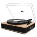 Bluetooth Vinyl Record Player 3-Speed Belt-Drive Turntable with Stereo Speakers and USB Play&Recording (Light Wood)