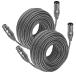 MIKIZ - Cables XLR de 50 pies, 2 paquetes - Cable de micr=fono equilibrado premium de 3 pines XLR macho a hembra de 50 pies