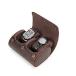 Genuine Leather Ellipse Watch Roll Travel Case, Hiram Leather 2-Watches Roll Case for Treasured Watches and Bracelets-Coffee��