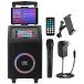 Pyle Portable Karaoke PA Speaker System - 600W 8~ Rechargeable BT Speaker, TWS, Party Lights, LED Display, FM/AUX/MP3/USB/SD, Wheels - Wireless Mic,