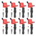 Micro Set of 8 High Performance RED Ignition Coils �� Iridium Spark Plug Replacement for Ford F150 Expedition F250 Compatible with Lincoln Mark LT Nav