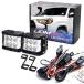 iJDMTOY White LED A Pillar Driving Light Kit w/Amber Strobe Feature Compatible with 2014-22 Toyota 4Runner, (2) Side-Shooter LED Pods, Windshield A-Pi