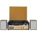 Crosley CR7017B-BK Coda 3-Speed Bluetooth Turntable and FM Radio Shelf System with Matching Stereo Speakers, Black