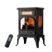 Selectric 750W/1500W Electric Fireplace Stove with Remote Control,24u201D Freestanding Digital Fireplace Heater with 3-Sides Realistic Flame for Indoo