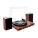 HONGUT Bluetooth Turntable with Stereo Bookshelf Speakers, Record Player for Vinyl Belt Drive 2 Speed, Adjustable Counterweight Vintage LP Player Supp