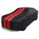 iCarCover Premium Plus Full Car Cover - Waterproof All-Weather Protection for Your Automobile, Fit Between 180-189 inch (Stripe - Black/Red)