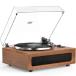 All-in-One Vintage Record Player High Fidelity Belt Drive Turntable for Vinyl Records Built-in 2 Tweeter and 2 Bass Stereo Speakers, Vinyl Player with