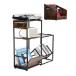 Starfavor Record Player Stand with Vinyl Storage Shelf, End Table with Charging Station, Turntable Stand with Removable Record Holder for 250 Albums