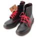  Dr. Martens кожа Япония ограничение 8 отверстие короткие сапоги 1460RS черный красный UK8[ б/у ]