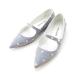  Manolo Blahnik campag li Flat CAMPALI FLAT цветок embro Ida Lee me Lee je-n обувь голубой 38 1/2[ б/у ]