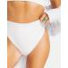 eisos lady's bottoms only swimsuit ASOS DESIGN mix and match high leg high waist bikini bottom in white