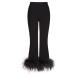  Valentino lady's casual pants bottoms Stretched Viscose Pants With Feathers