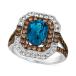   ǥ  ꡼ Deep Sea Blue Topaz (1-3/4 ct. t.w.) & Diamond (1-1/4 ct. t.w.) Halo Ring in 14k White Gold