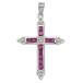 0.65ct/FD:0.01ct/ украшение в виде креста * рубин * бриллиант подвеска с цепью /K18WG/750-1.7g/ белое золото на следующий день рассылка возможно /h251114/595396