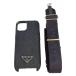 PRADA Prada safia-no треугольник Logo plate iPhone14 кейс смартфон кейс сумка 1ZH172 черный с коробкой /b260327/609892