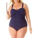  free shipping Anne Cole lady's plus size twist front car - ring One-piece swimsuit US size : 22W color : blue parallel import 