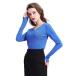 ̵Lightblue Womens Pure Cashmere Sweater V-Neck Round Neck Long Sleeve Pullover Wear on Both Sides with Thumb Hole (Royal Blue, X-Smal¹͢