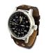 ̵WTI WORLD TIME INTERNATIONAL WW2 Military Watch - Vintage Luftwaffe Aviator Watch, Swiss-Quartz Movement with Genuine Leather Strap an¹͢