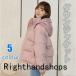  down jacket lady's plain short warm winter outer . manner 5 color with a hood . cotton inside down coat 