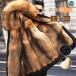  стиль мужская мода меховое пальто меховое пальто лиса искусственный мех Mod's Coat одноцветный длинное пальто верхняя одежда теплый защищающий от холода внешний 