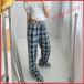  широкий брюки гаучо брюки rete e-s брюки длинные брюки мягкий body type покрытие в клетку модный взрослый оплата при получении не возможно 