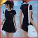  купальный костюм женский body type покрытие купальный костюм One-piece type раздельный купальный костюм короткий рукав UV cut Schott брюки стиль Корея способ симпатичный плавание одежда мама купальный костюм студент 