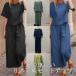  верх и низ в комплекте выставить linen женский верх и низ салон одежда короткий рукав тонкий футболка брюки часть магазин надеты wide брюки женский 