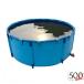  round canvas . fish . pool made of metal bracket attaching large folding for children pool aquarium common carp. breeding . agriculture for installation . easy ( color : blue size : 2X1M/3100L)