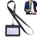 EsiFare id карта держатель двусторонний прозрачный горизонтальный карта держатель шея .. фирма участник доказательство кейс подвешивание ниже название . переустановка тип имя держатель шея .. катушка футляр для карточек крепкий . долговечность .