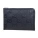  Gucci medium путешествие document кейс jumbo GG клатч кожа 792262 черный мужской GUCCI б/у прекрасный товар 