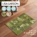 LISA LARSON Lisa *la-son скетч .. коврик перед дверью 50×80cm плюш "мокет" ткань бежевый зеленый коврик ... предотвращение скольжения симпатичный сделано в Японии кошка .. кошка 