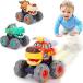 iPlay, iLearn Toddler Monster Truck Toys, Baby Toy Cars for 1 2 3 Year Old Boy, BigWheels Play Vehicles, Pull Back, Friction Powered, Push Go Animal C