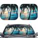 KiuLoam 2 Piece Car Windshield Sun Shade, Beautiful Palm Tree Beach Print Sunshades Sun Visor Protector Blocks UV Rays Foldable Keep Your Vehicle Cool