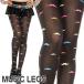 MusicLegs( музыка legs ) neon Rainbow .. принт хлеб ti чулки / трико ML37219 черный чёрный . рука костюм kchihige...