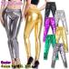  танцевальный костюм * stage костюм .! металлик леггинсы брюки / леггинсы 10 минут длина длинные брюки hip-hop женский . рука глянец Dan sa- одноцветный большой размер 