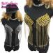 NEW* dance costume * stage costume .!togetoge spike studs & chain attaching bra /bla top . Gold silver black punk bar less k hip-hop 