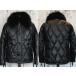  Skull полет Rider's стеганое полотно кожа пуховик SKULL FLIGHT RIDERS QUILTING LEATHER DOWN JACKET