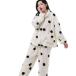  салон одежда женский зима с высоким воротником передний открытие верх и низ в комплекте .... пижама полька-дот белый защищающий от холода теплый длинный рукав удобный надеты .. верх 