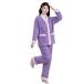  пижама фланель женский весна осень-зима комплект нежный салон одежда защищающий от холода фиолетовый цвет распорка дом надеты свободно body type покрытие теплый длинный рукав 