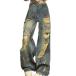  повреждение джинсы G хлеб Vintage Buggy Denim брюки мужской женский для мужчин и женщин casual распорка большой размер свободно 