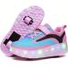  ролик skate двойной колесо LED водонепроницаемый свет USB зарядка TPR + PU подошва верхний удален возможный колесо 