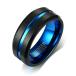 Rockyu アクセサリー タングステンリング #8 指輪 メンズ ブルー シンプル 8MM 平打つ つや消すリング 青 マッド質感 超硬い タキャンペーン 着物　振袖　格安レンタル