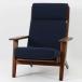 Hans J. Wegner высокий задний одиночный диван GE290A темный дуб Getama