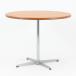 Fritz Hansen aluminium основа раунд стол щеки чистота диаметр 90cm Дания производства Северная Европа Vintage мебель 
